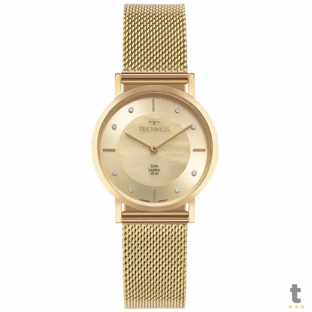 Relógio de Pulso Technos Slim em Aço Dourado - 2025LTX/1X Truedata